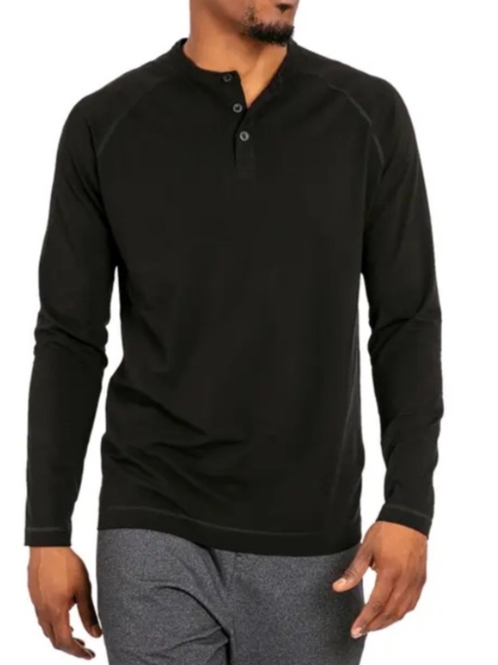 Public Rec Go To long sleeve Henley black size medium